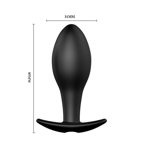 Чёрная анальная пробка с пультом управления Baile BI-040038-0801 (8,5 см)