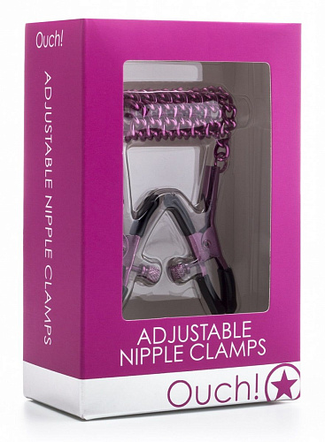 Зажимы на соски с розовой цепочкой Shots Media BV Ouch! OU077PNK