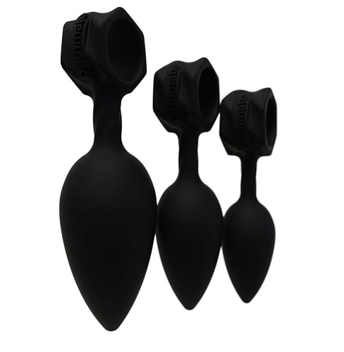 Набор чёрных анальных плагов Bathmate Anal Training Plugs BM-V-AP
