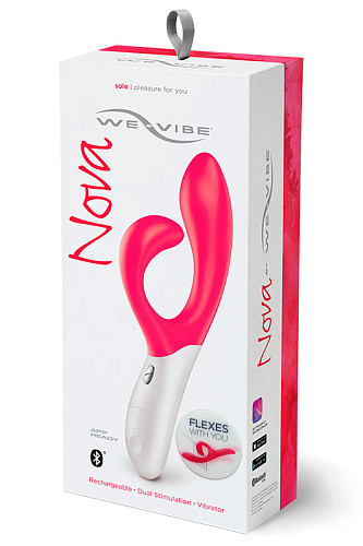 Розовый вибромассажёр с клиторальным отростком We-vibe Nova-Pink (21,5 см)