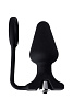 Чёрное эрекционное кольцо с анальной вибропробкой Erotist 541313