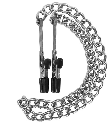 Зажимы на соски с серебристой цепью Blush Novelties Mini Munchers Nipple Clamps 520059