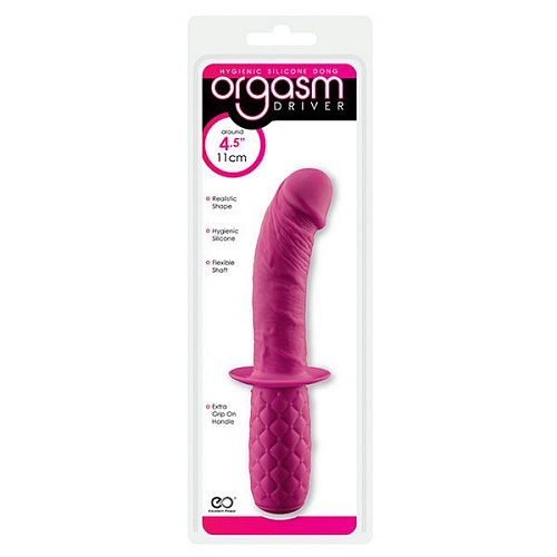 Розовый изогнутый анальный фаллоимитатор с ручкой-ограничителем NMC ORGASM DRIVER 111851