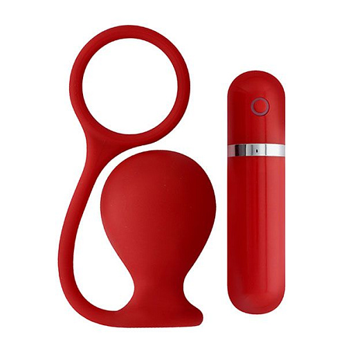 Красная вибровтулка Dream Toys MENZSTUFF ASS CORK WIDE 20912 (7,5 см)