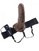Коричневый фаллопротез с вибрацией Pipedream Vibrating Hollow Strap-On PD3361-29