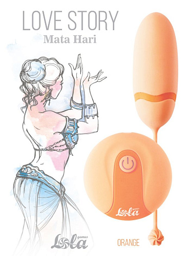 Оранжевое виброяйцо с пультом ДУ Lola toys Mata Hari 1800-01Lola