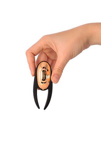 Чёрно-золотой клиторальный вибромассажёр WANAME Wave 482002