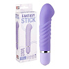 Фиолетовый мини-вибратор с увеличенной головкой и рёбрами Dream Toys NEON FANTASY STICK PURPLE 20551 (11 см)