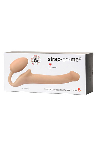 Телесный безремневой страпон Strap-on-me Silicone Bendable Strap-On S 6012895