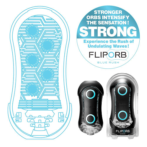 Прозрачный мастурбатор Tenga FLIP ORB STRONG BLUE RUSH TFO-001H