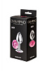 Малая серебристая анальная пробка с розовым кристаллом Lola toys Diamond Pink Sparkle Small 4009-03Lola (7 см)