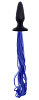 Чёрная анальная пробка с синим хвостом NS Novelties Unicorn Tails Blue NSN-0509-17
