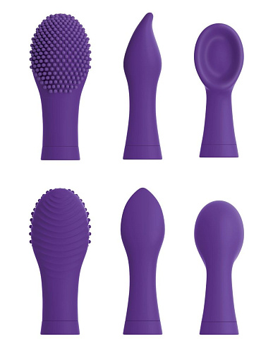 Фиолетовый вибростимулятор с 3 насадками Pipedream Focus Sonic Vibrator JJ10503