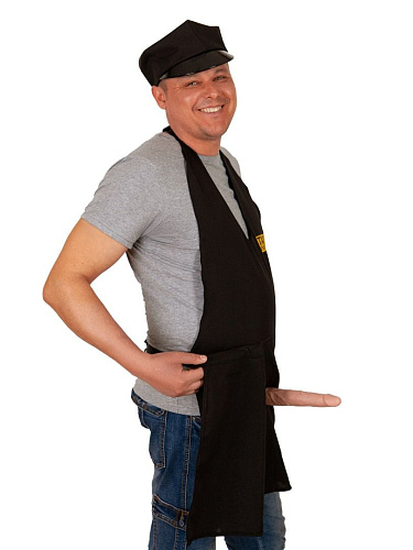 Чёрный фартук с фаллосом LOVETOY (А-Полимер) «Такси» ГЧ-008