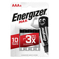 Батарейки Energizer MAX E92/AAA 1.5V E300157304 (тип AAA, 4 шт)