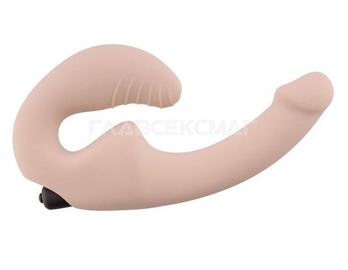 Телесный анатомический страпон с вибрацией Главсексмаг GSM101019