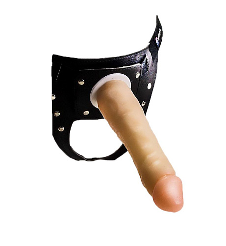 Телесная насадка-фаллос на трусиках с плагом LOVETOY (А-Полимер) 287103 (16,5 см)