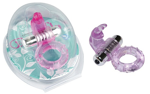 Фиолетовое эрекционное виброкольцо с «зайчиком» Howells 7 Speed Rabbit Cock Ring 32007-purple