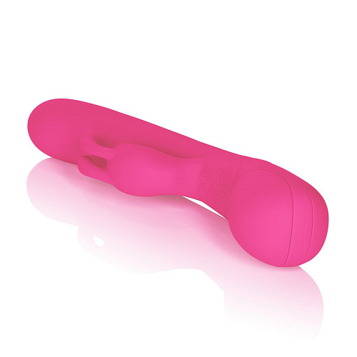 Розовый вибромассажёр со стимуляцией клитора California Exotic Novelties Impress Rabbit SE-4425-04-3 (18 см)