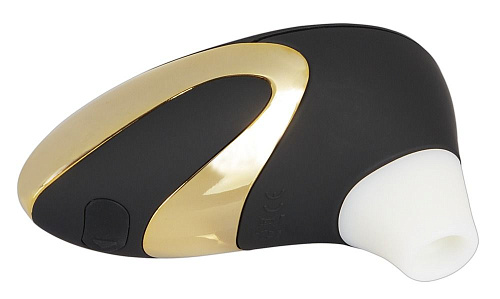 Чёрно-золотой бесконтактный вакуумный стимулятор клитора Womanizer W500 Pro 0586749