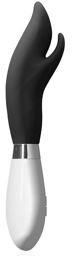 Чёрный вибратор-кролик Shots Media BV Athos LUNA017BLK (22 см)