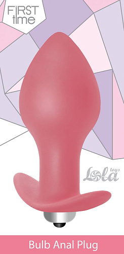 Розовая анальная пробка с вибрацией Lola toys Bulb Anal Plug 5003-01lola (10 см)
