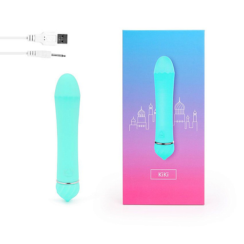 Бирюзовый гладкий вибратор с 11 режимами вибрации A-LOVING 2040-7 (11,5 см)