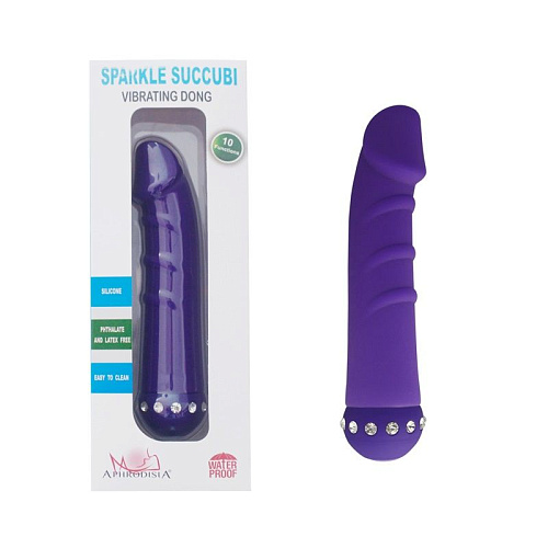 Фиолетовый вибратор Howells SPARKLE SUCCUBI VIBRATING DONG 91017Pur (14,5 см)