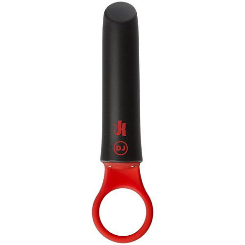 Чёрно-красный мини-вибратор Doc Johnson Power Play with Silicone Grip Ring 2402-60-BX (13,3 см)