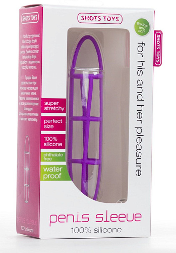 Фиолетовая насадка-сетка на пенис Shots Media BV SHT129PUR