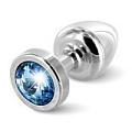 Серебристая пробка с голубым кристаллом DIOGOL ANNI round Silver T1Blue 9020060086 (6 см)