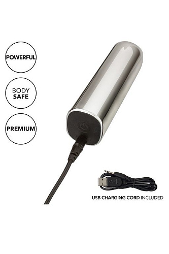 Серебристая перезаряжаемая вибропуля California Exotic Novelties Glam SE-4406-00-3