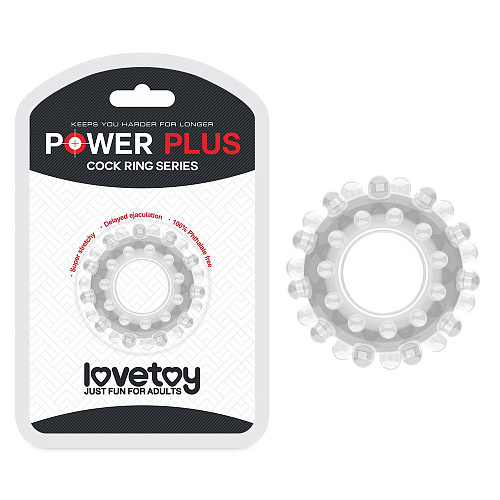 Прозрачное эрекционное кольцо Lovetoy POWER PLUS Cockring LV1433 clear
