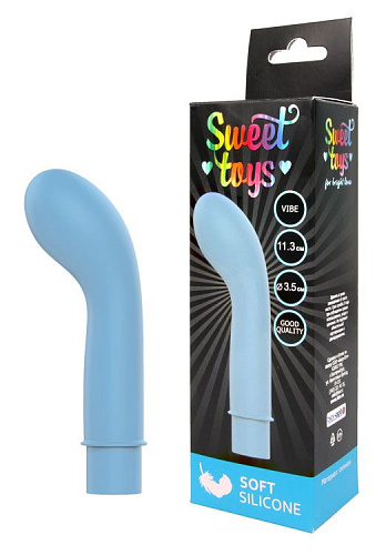 Голубой вибромассажёр с изогнутой головкой Bior toys ST-40189-12 (11,3 см)