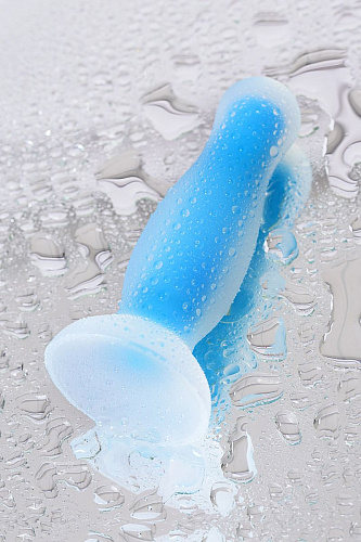 Голубая, светящаяся в темноте анальная втулка ToyFa Namor Glow 873007 (12,5 см)