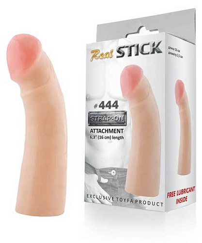Фаллоимитатор-насадка телесного цвета ToyFa RealStick #444 964044 (16 см)
