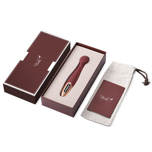 Бордовый вибромассажёр Viotec TETHYS 1812P1 (18 см)