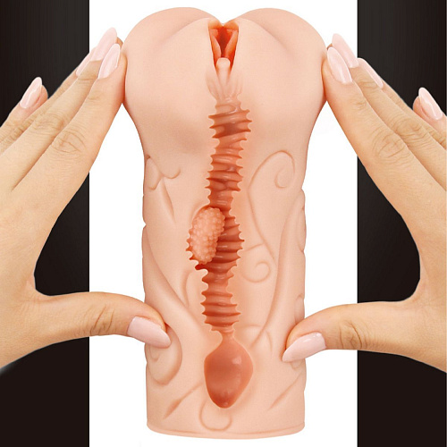 Мастурбатор-вагина телесного цвета без вибрации KOKOS Tattoo M03-001-06