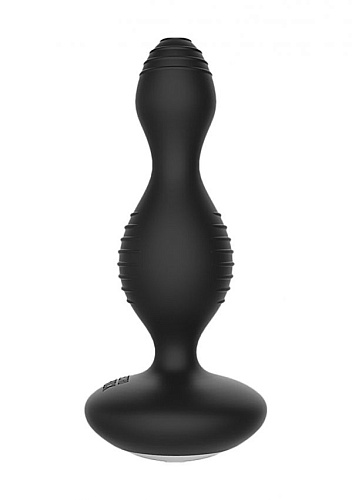 Чёрная анальная пробка с электростимуляцией Shots Media BV E-Stimulation Vibrating Buttplug ELC003BLK (14 см)