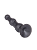 Чёрная анальная пробка платинового цвета с изгибом LOVETOY (А-Полимер) 427103 (15 см)