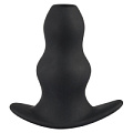 Анальная пробка-туннель с волнообразным рельефом в чёрном цвете Orion Tunnel Plug 05324100000
