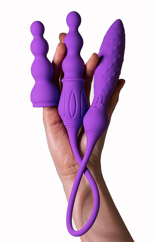 Двухсторонний гибкий вибромассажёр с дистанционным управлением лилового цвета Adrien Lastic 2X+LRS 108735