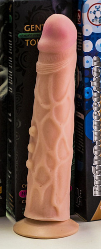 Реалистичный дилдо телесного цвета с венами и точками LOVETOY (А-Полимер) 810903 (21,6 см)