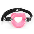 Розовый кляп-губки на чёрном ремешке Bior toys NTB-80543