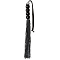 Чёрная мини-плеть из силикона с акриловой рукоятью Blush Novelties SILICONE FLOGGER WHIP 520083 (35 см)