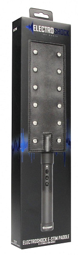 Чёрный падл с электростимуляцией Shots Media BV E-stim Paddle ELC023BLK
