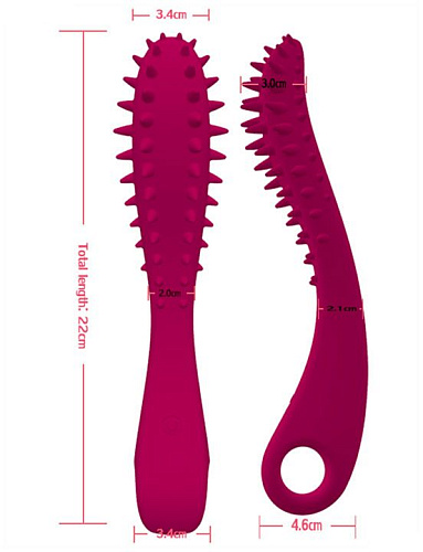 Малиновый вибратор с шипиками Iyiqu Temptation Wand IYQ-YJF-03 (22 см)