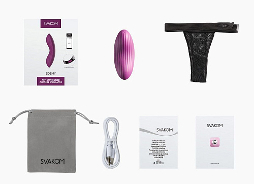 Фиолетовый клиторальный стимулятор с управлением через приложение Svakom Edeny STN01A