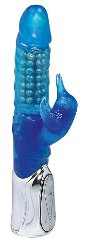 Hi-tech вибратор синего цвета с клиторальным отростком Orion Kolibri 0560910 (25,5 см)