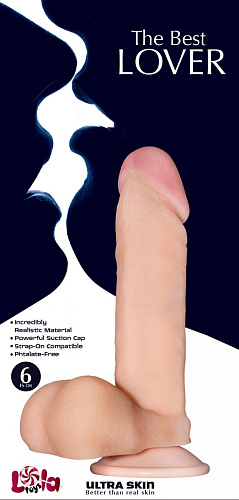 Телесный фаллоимитатор на присоске Lola toys The Best Lover 610106 (19 см)